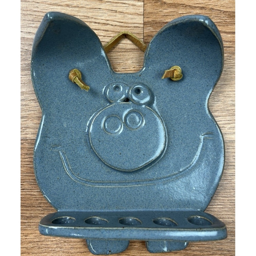 Moore Pottery Wall Hanging Pig Toothbrush Holder